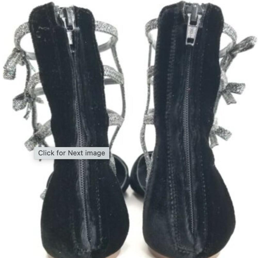 J. Crew Women's Velvet Bow Gladiator Flats - Size US 6 - Picture 4 of 8